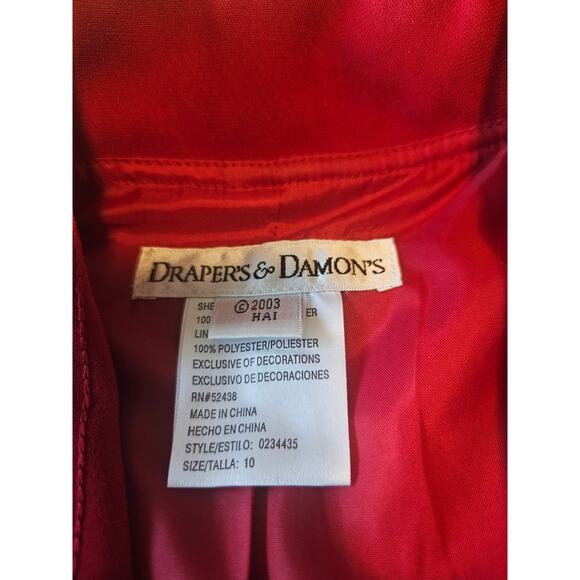 Women's Draper's & Damon's Red 2 piece Suite Size 10 - Picture 4 of 9